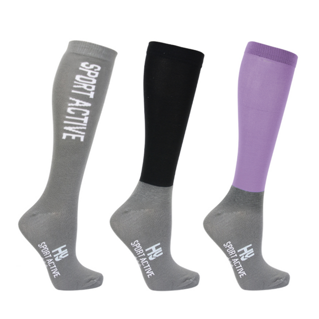 Hy Sport Active Riding Socks (Pack of 3) #colour_blooming-lilac