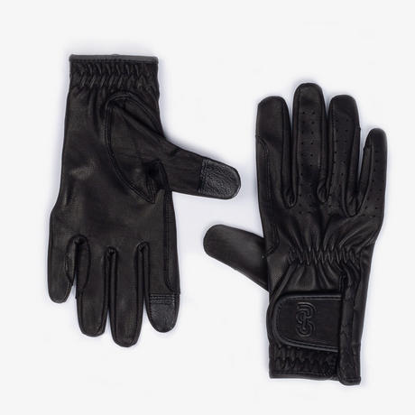 PS of Sweden Black Leather Riding Gloves  #colour_black