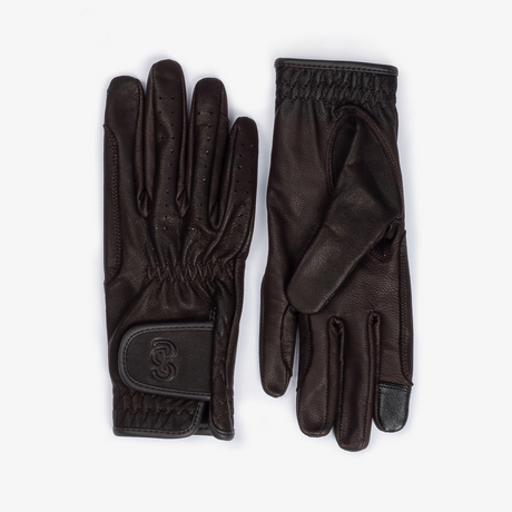 PS of Sweden Coffee Leather Riding Gloves  #colour_coffee