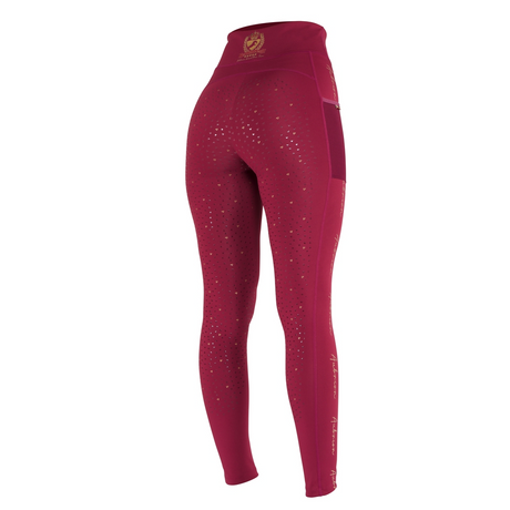 Shires Aubrion Team Girls Riding Tights #colour_mulberry