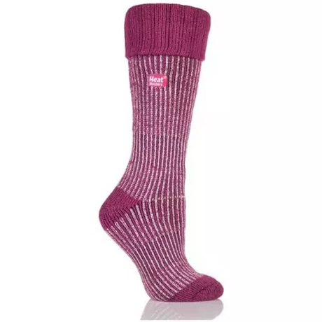 Heat Holders Ladies Begonia Pin Stripe Boot Sock #colour_berry