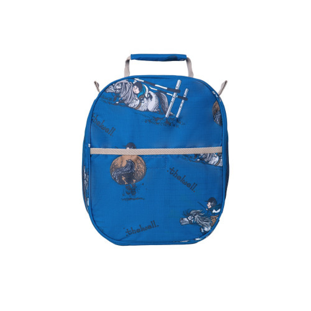 Hy Equestrian Thelwell Collection Jumps Hat Bag #colour_classic-blue-taupe