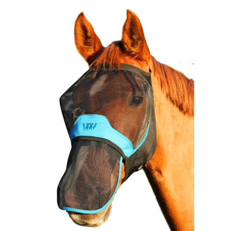 Woof Wear UV Fly Mask without Ears #colour_black-turquoise