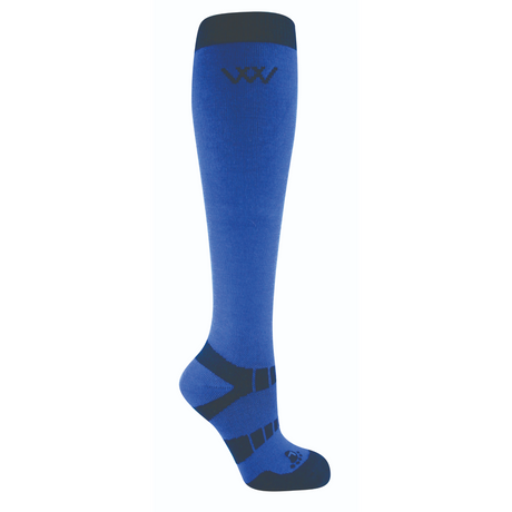 Woof Wear Bamboo Waffle Long Riding Socks #colour_electric-blue