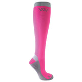 Woof Wear Competition Riding Socks #colour_pink-grey