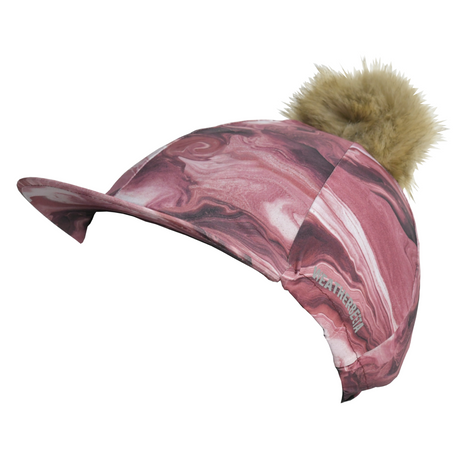 Weatherbeeta Marble Hat Silk #colour_burgundy-swirl-marble-print