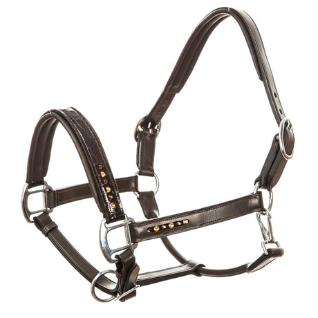 Imperial Riding Lavarre Leather Headcollar #colour_brown-croco