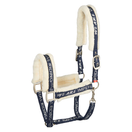 Imperial Riding Moments Headcollar With Fur #colour_navy