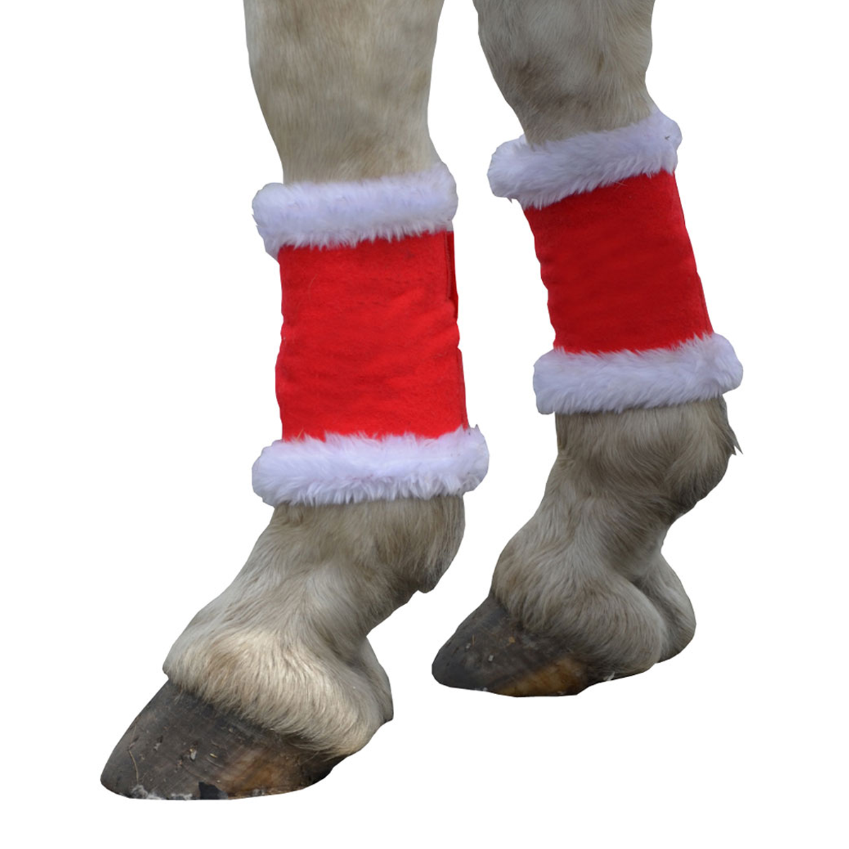 Battles Equestrian Christmas Santa Horse Leg Wraps Red White Cob Horse