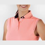 HKM Classico Sleeveless Polo Shirt #colour_neon-coral