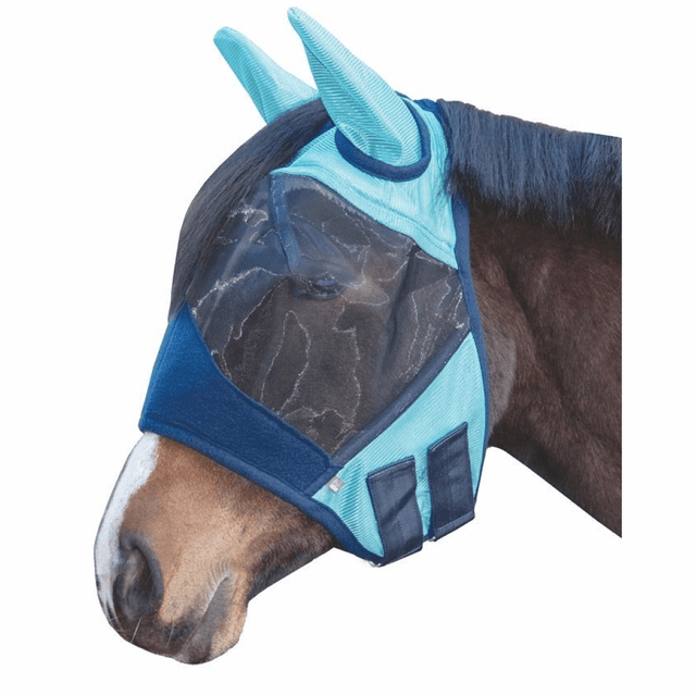 HKM Lissabon Style Anti-Fly Mask #colour_aqua