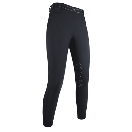 HKM Softshell Elegance Style Silicone Knee Patch Riding Breeches #colour_black