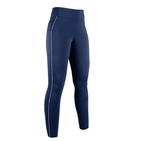 HKM Equilibrio Style Silicone Full Seat Riding Leggings #colour_deep-blue