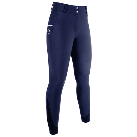 HKM Comfort Style Silicone Full Seat Riding Breeches #colour_deep-blue