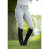 HKM Equilibrio Style Silicone Full Seat Riding Breeches #colour_light-grey