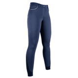 HKM Equilibrio Style Silicone Full Seat Riding Breeches #colour_deep-blue