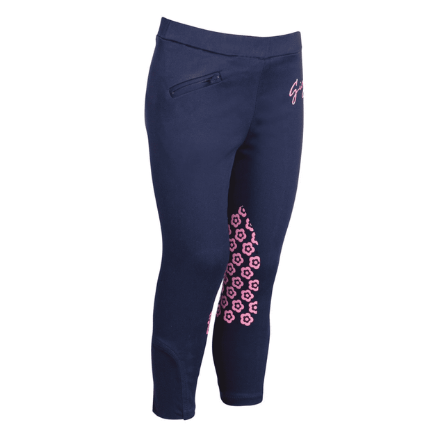 HKM Gelato Silicone Knee Patch Riding Leggings #colour_deep-blue