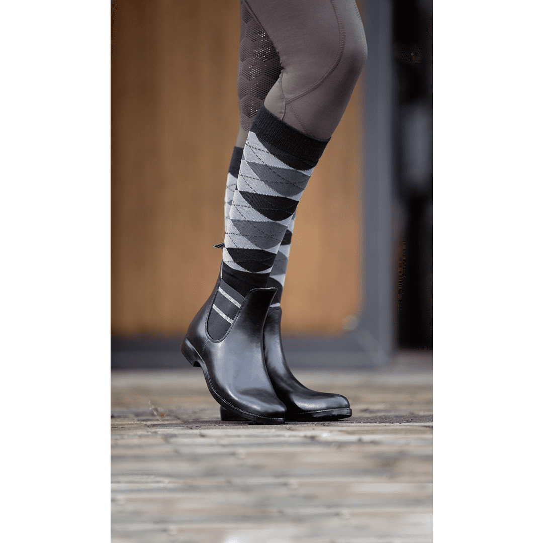 HKM Style Lurex With Elasticated Vent Jodhpur Boots #colour_black