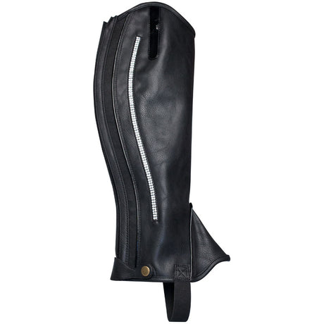 Imperial Riding Crystal Synthetic Leather Half Chaps #colour_black-silver