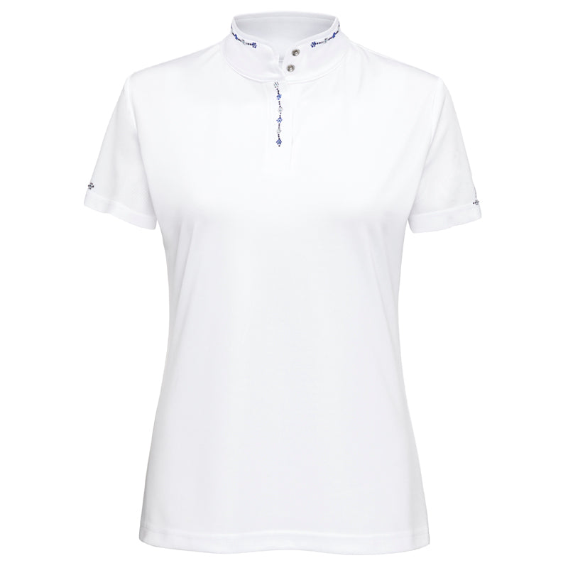 Imperial Riding Rose Ladies Competition Shirt #colour_white-navy-stone