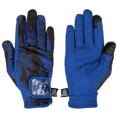 Imperial Riding Camouflaged Gloves #colour_navy-royal-blue