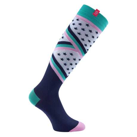 Imperial Riding Socks Stars And Stripes #colour_navy-jade-green