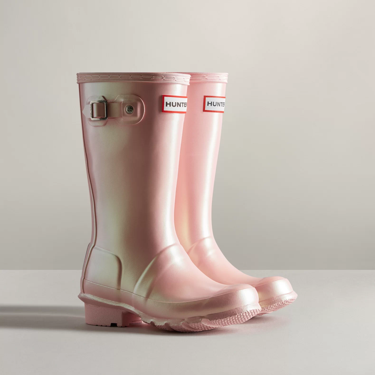 Hunter Wellies Hunter Pink Iridescent Boots Hunter Nebula Short
