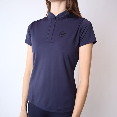 Montar Rebel Tone In Tone Crystal Shirt #colour_navy