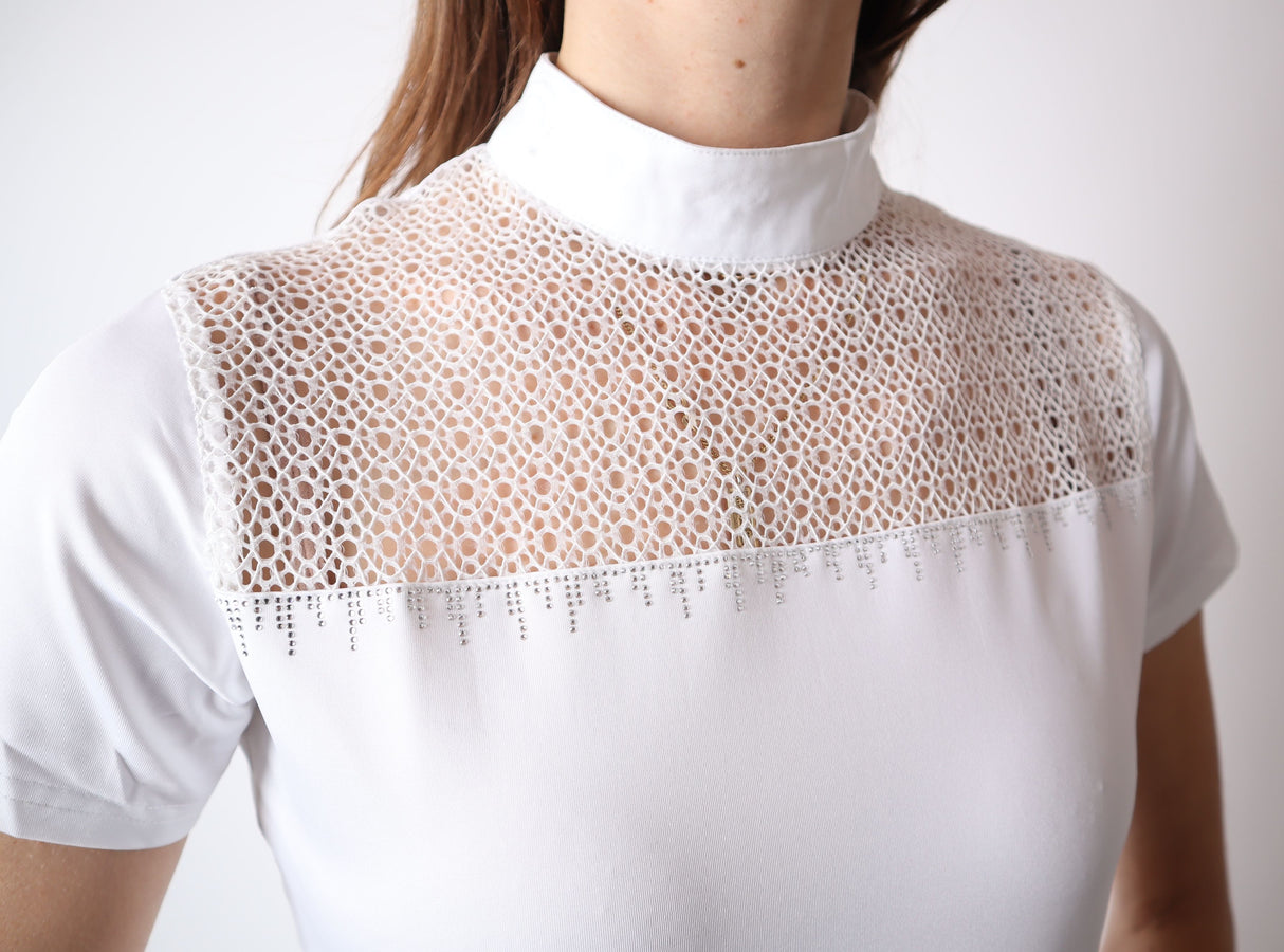 Montar Yasmin Knitted Lace Polo #colour_white