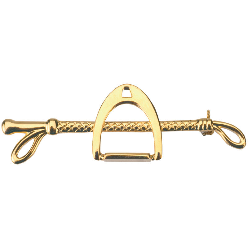 Imperial Riding Whip And Stirrup Stock Pin  #colour_yellow