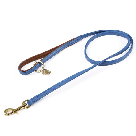 Shires Digby & Fox Padded Leather Dog Lead #colour_royal