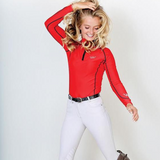 Woof Wear Performance Ladies Riding Shirt #colour_royal-red
