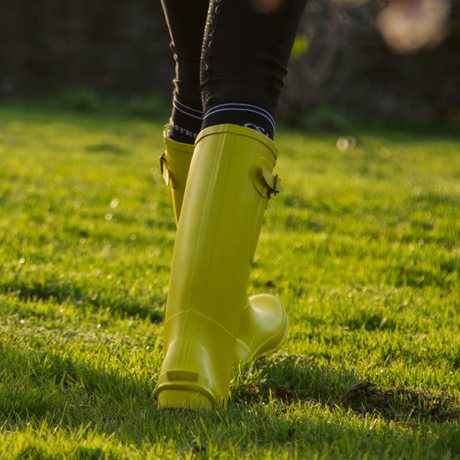 GS Equestrian Ladies Yellow Hexworthy Wellington Boots#colour_yellow